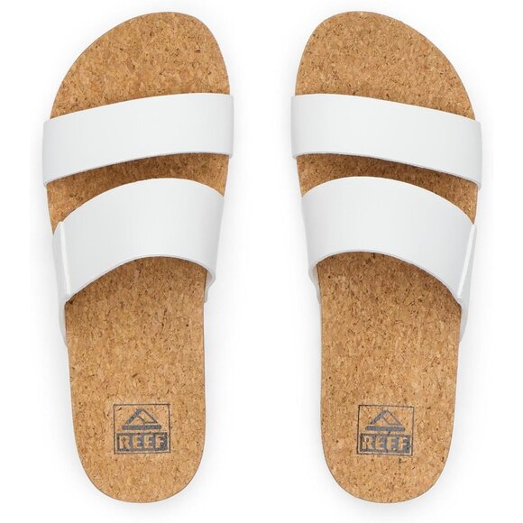 Women's Slide Sandal White Open Toe Slip-on Hi Platform Heel Double Strap - Picture 4 of 7